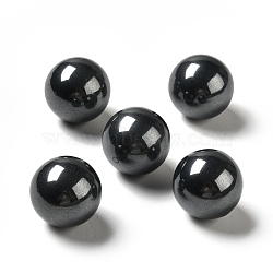 Natural Black Stone Beads, No Hole/Undrilled, Round, 25~25.5mm(G-A206-02-01)
