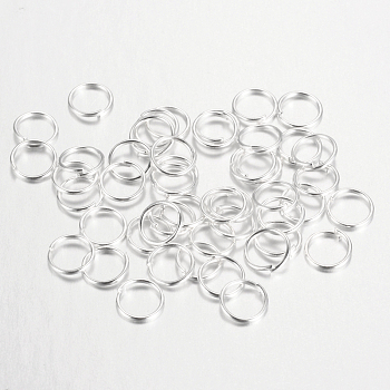 Iron Open Jump Rings, Silver, 5x0.7mm, Inner Diameter: 3.6mm, about 20000pcs/1000g