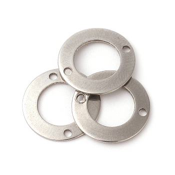 201 Stainless Steel Links connectors, Donut, Stainless Steel Color, 15x0.9~1mm, Hole: 1.4mm, Inner Diameter: 9mm