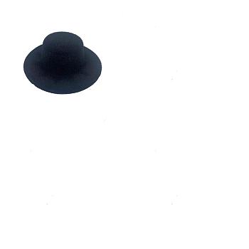 15Pcs Mini Polyester Doll Hat, Black, 100x35mm, Inner Diameter: 55mm
