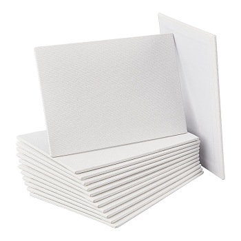 Wood and Cotton Painting Canvas Panels, Blank Drawing Boards, for Oil & Acrylic Painting, Rectangle, White, 17.8x12.8x0.3cm