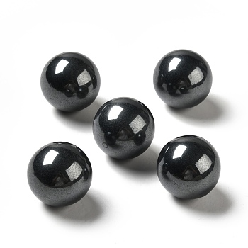 Natural Black Stone Beads, No Hole/Undrilled, Round, 25~25.5mm