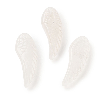 Natural Quartz Crystal Pendants, Rock Crystal Carved Wing Charms, 40~40.5x14.5~16x7.5~8.5mm, Hole: 1.4~1.5mm