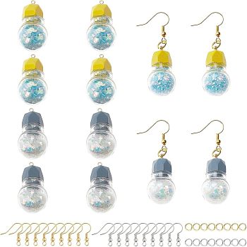 Nbeads DIY Resin Dangle Earring Making Kits, Including 12Pcs Resin Pendants, Brass Earring Hooks & Jump Rings, Mixed Color, 60pcs/box