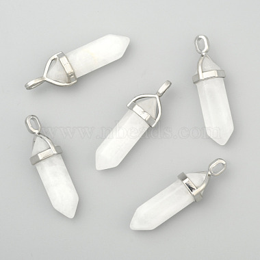 Natural White Jade Double Terminated Pointed Pendants(X-G-F295-04H)-3