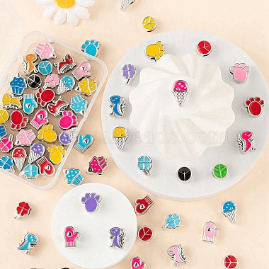 70 pièces 7 style uv placage perles européennes acryliques(OACR-LS0001-03)-5