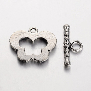 Butterfly Tibetan Silver Toggle Clasps(AB2115Y)-2