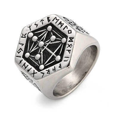 Hexagon 304 Stainless Steel Finger Rings