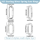 2Pcs 2 Styles 925 Sterling Silver Spring Gate Rings(STER-SC0001-45)-2