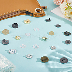 32Pcs 8 Styles Iron Magnetic Button Clasps Snaps Fastener Clasps, Closure for Purse Handbag, Mixed Color, 14~18mm, 4pcs/style(IFIN-LP0001-26)