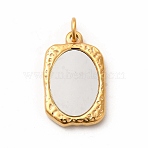 PVD Vacuum Plating 304 Stainless Steel Pendants, Long-Lasting Plated, with Jump Rings, Rectangle, Golden, 23x14.5x3mm, Hole: 4mm(STAS-A076-16G)