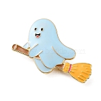 Halloween Enamel Pins, Alloy Lapel Pins for Backpack Clothes, Ghost, 31x48mm(JEWB-B028-02G-01)