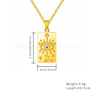 Retro Vintage Stainless Steel Pendant Necklace, with Cable Chain, Tarot, 16.54 inch(42cm)(FP4574-3)