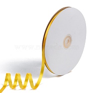 Single Face Solid Color Satin Ribbon, for Wedding, Gift Wrapping, Bow Making, Gold, 2/8 inch(6~7mm), about 100yards/roll(91.44m/roll)(SRIB-S052-6mm-016)