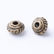 Tibetan Style Alloy Spacer Beads, Rondelle, Cadmium Free & Nickel Free & Lead Free, Antique Bronze, 5x3mm, Hole: 1mm(X-TIBE-Q063-40AB-NR)