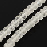 Natural Quartz Crystal Beads Strands, Rock Crystal Beads, Faceted, Rondelle, Clear, 8x5mm, Hole: 1mm, about 80pcs/strand, 15.7 inch(X-G-R186-14)