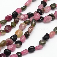 Nuggets Natural Tourmaline Beads Strands, Tumbled Stone, 5~8x5~8mm, Hole: 1mm, about 15.5 inch(G-N0164-06)