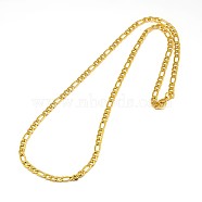 304 Stainless Steel Figaro Chain Necklace Making, Golden, 19.49 inch~21.65 inch(49.5~55cm), 4.5mm(X-STAS-A028-N023G)