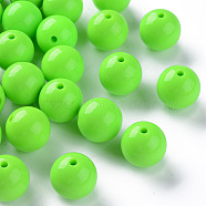 Opaque Acrylic Beads, Round, Lime, 20x19mm, Hole: 3mm(X-MACR-S370-C20mm-23)