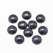 Synthetic Blue Goldstone Cabochons, Dyed, Half Round/Dome, 8x4mm(G-R416-8mm-34)