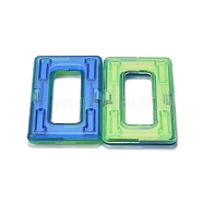 DIY Plastic Magnetic Building Blocks, 3D Building Blocks Construction Playboards, for Kids Building Toys Gift Accessories, Rectangle, Random Single Color or Random Mixed Color, 59x34x5.5mm(DIY-L046-10)