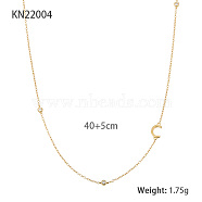 S925 Sterling Silver Rhinestones Letter C Necklace, Simple and Elegant Clavicle Chain for Women(EU2123-3)