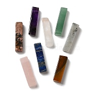Natural Mixed Stone Pendants, Rectangle Charms, 39~40x9.5~10x8~8.5mm, Hole: 1.8~2mm(G-Z031-01)