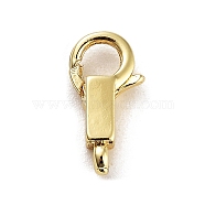 Zinc Alloy Lobster Claw Clasps, Real 14K Gold Plated, 10x6x3.5mm, Hole: 0.8mm(PALLOY-O003-02C)