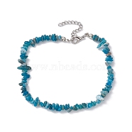 Natural Gemstone Beads Anklets, Chips, 10-5/8~11 inch(27~28cm)(AJEW-AN00583-01)