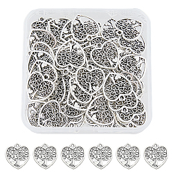 80PCS Tibetan Style Alloy Pendants, Heart, Cadmium Free & Lead Free, Antique Silver, 18x17x1mm, Hole: 1mm(TIBE-DC0001-09)
