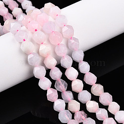 Dyed Natural White Jade Beads Strands, Faceted, Star Cut Round Beads, Pearl Pink, 7~8x6~7.5x6~7.5mm, Hole: 1mm, about 48~49pcs/strand, 14.17~15.35''(36~39cm)(G-T139-8mm-46V)