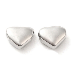 Brass Beads, Heart, Platinum, 5x6.5x3mm, Hole: 1.2mm(KK-F855-01P)