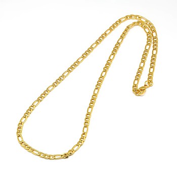304 Stainless Steel Figaro Chain Necklace Making, Golden, 19.49 inch~21.65 inch(49.5~55cm), 4.5mm