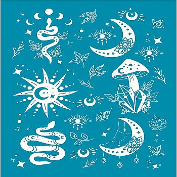 Silk Screen Printing Stencil, for Painting on Wood, DIY Decoration T-Shirt Fabric, Mixed Patterns, 100x127mm