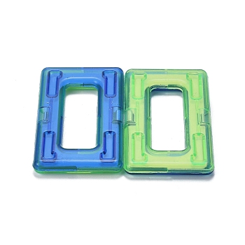 DIY Plastic Magnetic Building Blocks, 3D Building Blocks Construction Playboards, for Kids Building Toys Gift Accessories, Rectangle, Random Single Color or Random Mixed Color, 59x34x5.5mm
