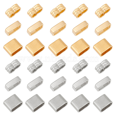 Mixed Color Rectangle Stainless Steel Slide Charms