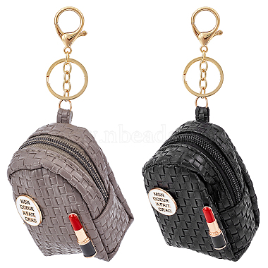 Mixed Color Bag Imitation Leather Keychain