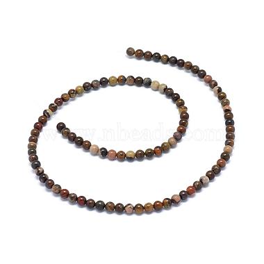 Natürliche chinesische Schrift Stein runden Perle Stränge(G-P070-12-4mm)-2