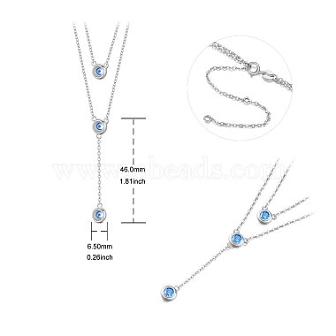 SHEGRACE 925 Sterling Silver Two-Tiered Necklaces(JN702A)-2