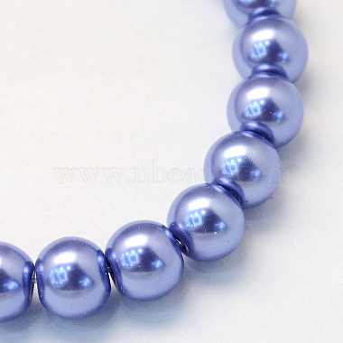 Baking Painted Pearlized Glass Pearl Round Bead Strands(X-HY-Q003-4mm-09)-2