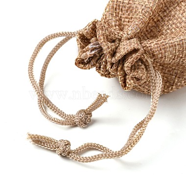 ポリエステル模造黄麻布包装袋巾着袋(X-ABAG-R005-9x7-M)-4