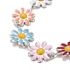 Enamel Daisy Link Chains Bracelet(BJEW-P271-01P-06)-2