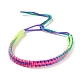 Изготовление регулируемого браслета из полиэстера цвета радуги для женщин(BJEW-F454-02)-1