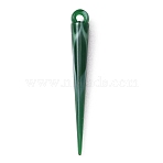 Opaque Resin Imitation Gemstones Pendants, Cone, Green, 36x4mm, Hole: 1.6mm(RESI-WH0027-16C)