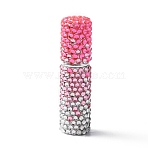Empty Portable Aluminum Perfume Spray Bottles, Mist Atomizer, with Glass Rhinestone, Refillable Bottle, Deep Pink, 2.25x8.55cm, Capacity: 5ml(0.17fl. oz)(FIND-WH0125-79)
