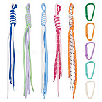 5Pcs Nylon Cord Pendant Decorations, with 5Pcs Spray Painted Alloy Spring Gate Rings, for Bag Ornaments, Mixed Color, 238~277x13~14.5mm(FIND-TA0010-33B)