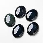 Natural Moss Agate Cabochons, Flat Back, Oval, 40x30x9.5mm(G-F296-09-30x40mm)