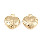 Alloy Charms, Hammered Heart Charms, Rack Plating, Cadmium Free & Lead Free, Golden, 12x11x4mm, Hole: 1.4mm(AL-CBA83D5-12G)
