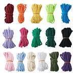 80M 16 Styles Cotton Braided Cord, Webbing Supplies, Mixed Color, 5~6x2~5mm, 5m/style(OCOR-TA0003-20)