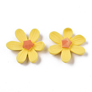 Opaque Resin Cabochons, Flower, Gold, 30x29x8mm(X-CRES-T022-16F)